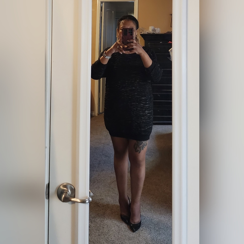Black w/gold sweater dress